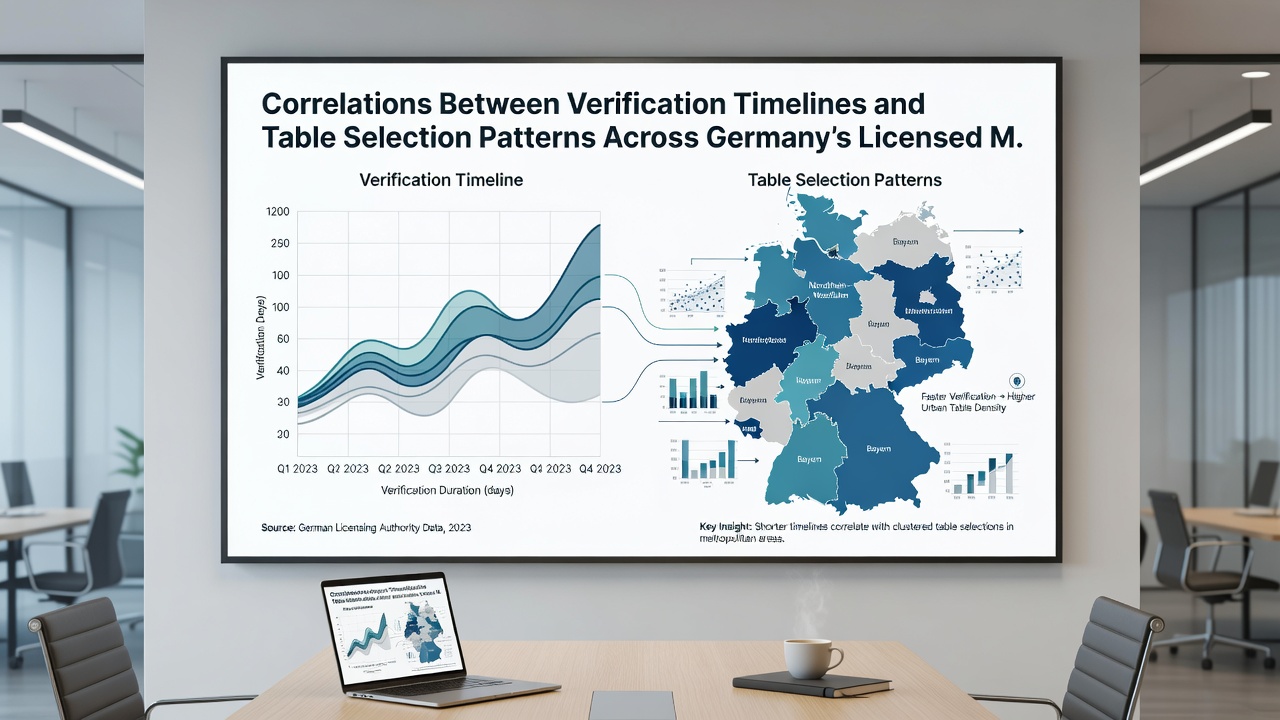 Grafische Darstellung von Korrelationsdaten zwischen Verifizierungsfristen und Tischspielauswahl in mobilen Netzwerken