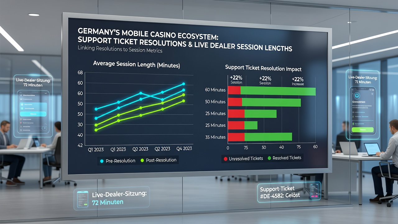 Diagramm veranschaulicht Sitzungslängen in Abhängigkeit von Support-Ticket-Bearbeitung