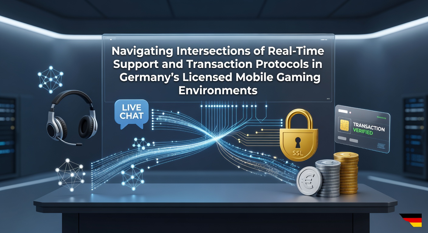 Illustration der Integration von Echtzeit-Support und sicheren Transaktionsprotokollen auf mobilen Geräten in deutschen Casinos